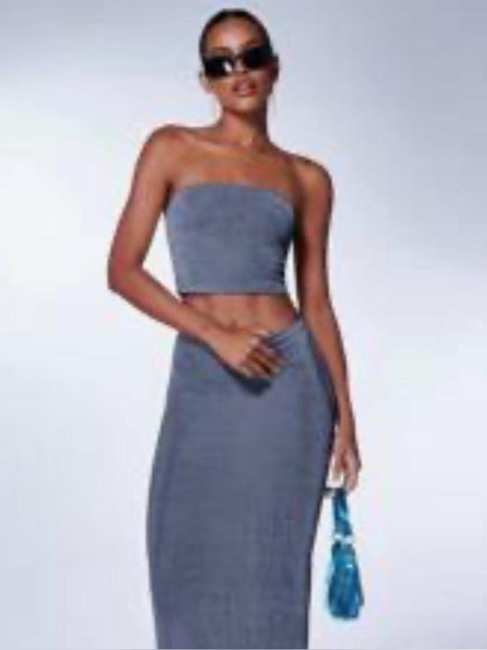Co ord 2 piece tube top and maxi skirt set